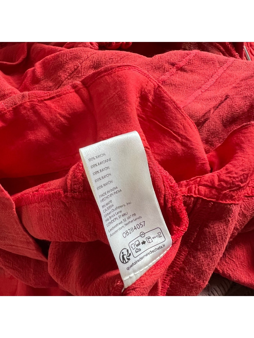 Red Bop Around Romper Free People Short Sleeve Romper with Drawstring Neckline X - Picture 4 of 4